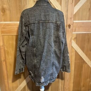 Sew in Love brand charcoal distressed denim jacket